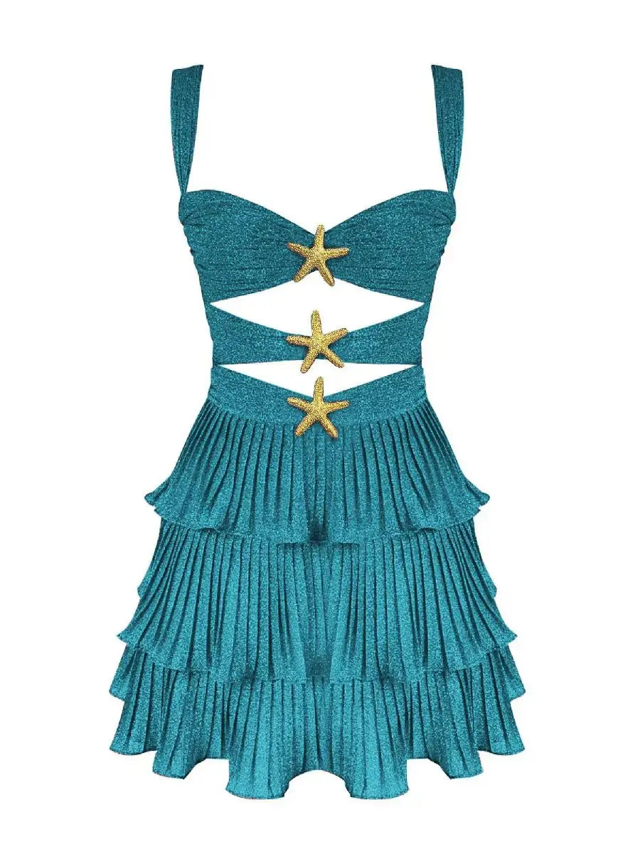 Elegante Satijnen A-lijn Zeemeermin Midi Jurk | Mouwloze Zomerjurk - Genove