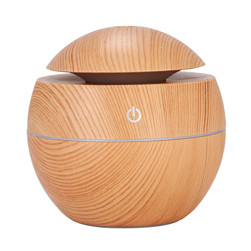 130ML Ultrasone Aroma Diffuser | USB-Aangedreven, Houtnerf Design met LED Nachtlamp voor Ontspanning en Frisse Lucht - Gobind