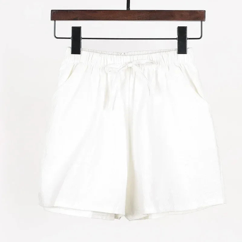Dames Casual Hoge Taille Linnen Korte Broek | Sportief & Ademend | Zomer & Lente - Shawrae