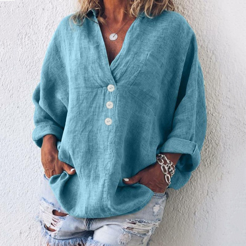 Stijlvolle Linnen Blouse voor de Lente | Elegante en Comfortabele Kleding Must-Have - Ariana