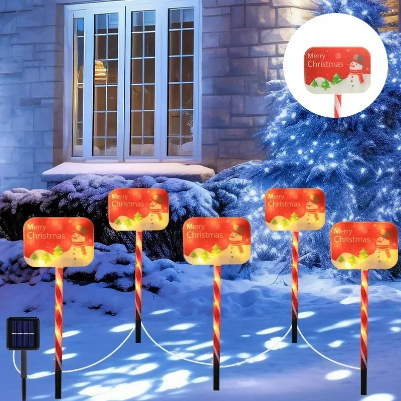 Waterdichte zonne kerstman gazon lampen | waterdichte decoratieve kerst licht | Halloween Festival thema pad binnenplaats zonne-licht  - Herry