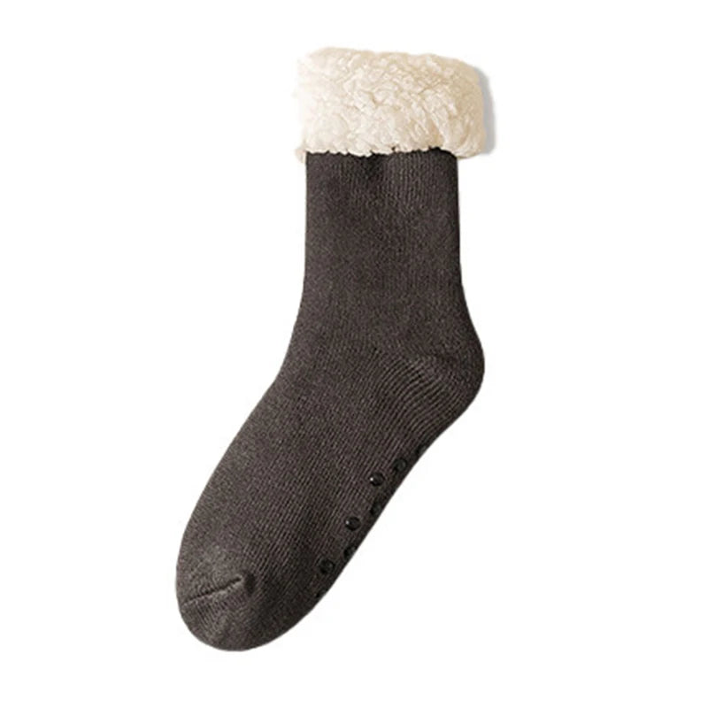 Winter Kerstmis Pluche Mannen Sokken | Comfy Warme Midden Buis Sok | Warme Verdikte Pluche Gevoerde Pantoffel Sokken - Bennett