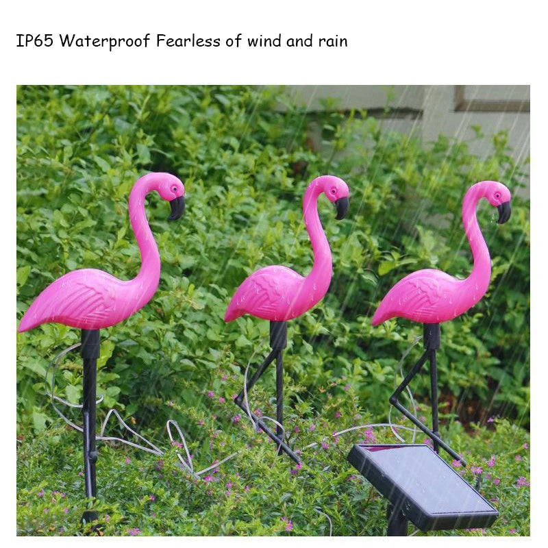 Solar openlucht Flamingo Lampen Set | Waterdichte LED licht | Gazon tuin Decor zonne-verlichting - Flamp