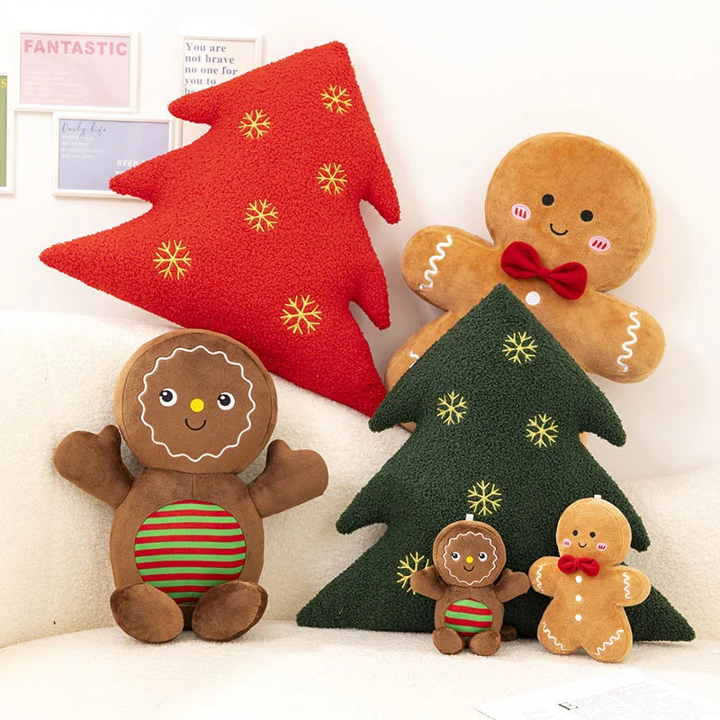 Schattig cartoon peperkoek man pluche speelgoed | Kerst decoratie en gezelligheid  - Bisppy