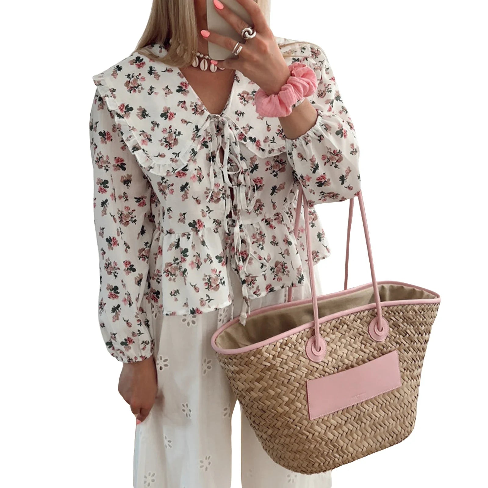 Blouse met Bloemenprint in Babydoll Stijl | Licht & Vrouwelijk voor de Lente - Inayah