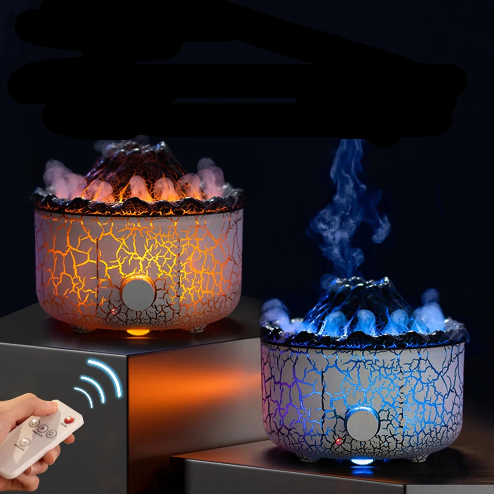 Vlam Vulkanus Aromatherapie Luchtbevochtiger | Ultrasone Essentiële Olie Diffuser met Afstandsbediening - Catrinel
