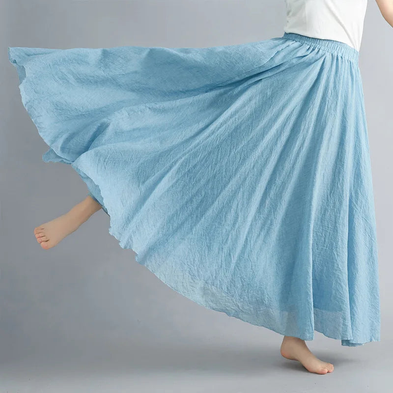 Hoge Taille Linnen Maxi Rok | Tijdloze Elegantie voor Lente & Zomer - Miriam