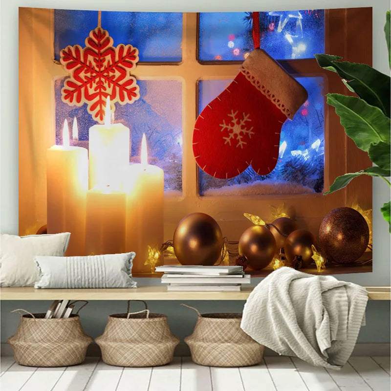 Groot Wandtapijt voor Kerstmis | Muur Hangend Kerstdecor  - TapesWall