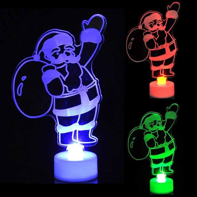 Kerstmis LED Mini nacht lichten | kleurrijke knipperende Snowman lichten | ornament decor feestelijke kerstverlichting - Michten
