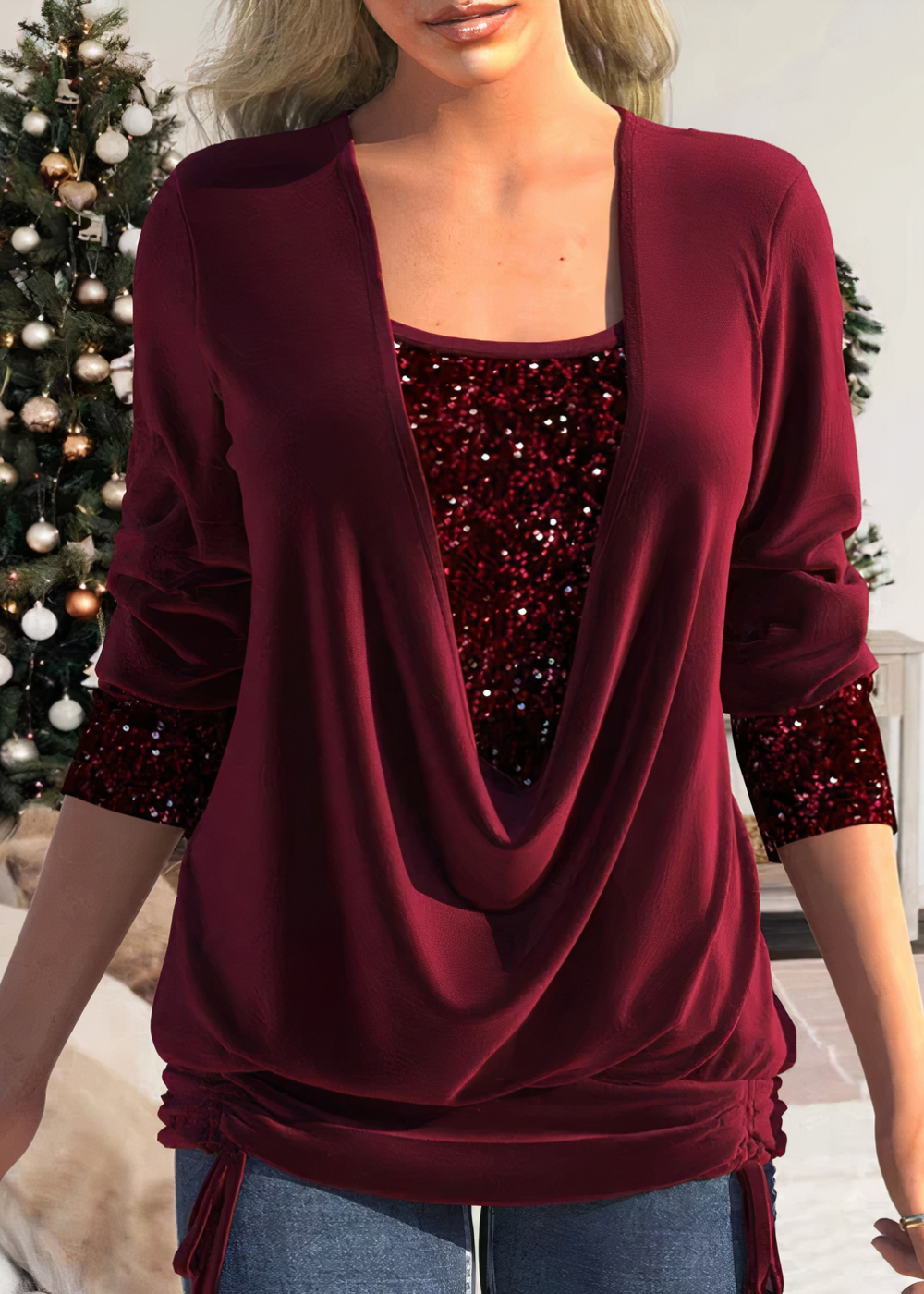 Stijlvolle Glitter Blouse - Samina