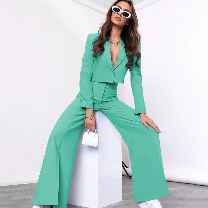 Terno-Pak voor Dames [Blazer + Wijde Broek] | De Ultieme Poweroutfit voor Zakenkoninginnen - Kimdee