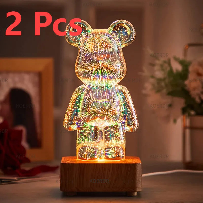 FlashBear | sfeerlamp | 3D vuurwerkprojectie | Unieke Beerlamp
