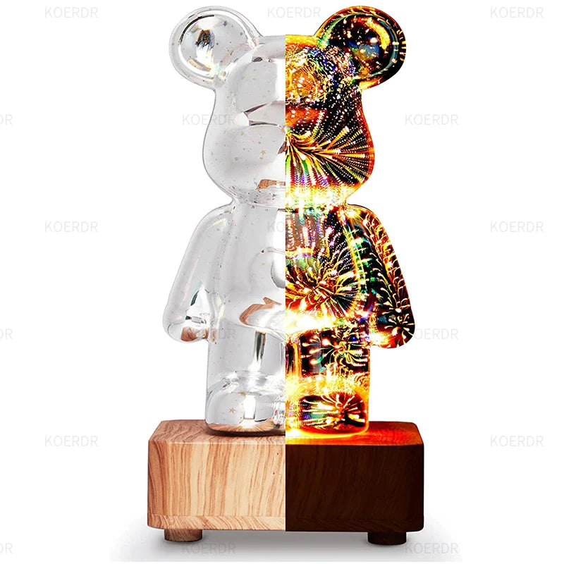 FlashBear | sfeerlamp | 3D vuurwerkprojectie | Unieke Beerlamp