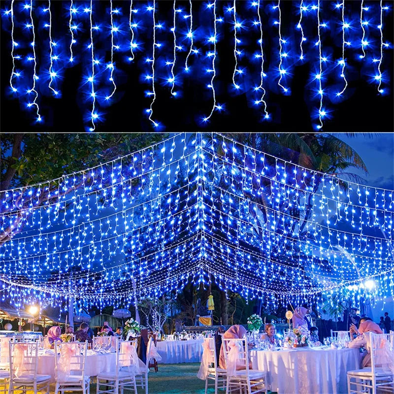 Outdoor Gordijn kerst verlichting  | dakrand decor | knipperende waterval geleid kerstverlichting  - FlashMode