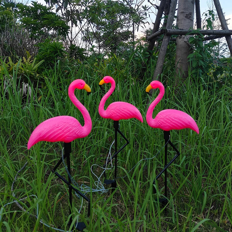 Solar openlucht Flamingo Lampen Set | Waterdichte LED licht | Gazon tuin Decor zonne-verlichting - Flamp