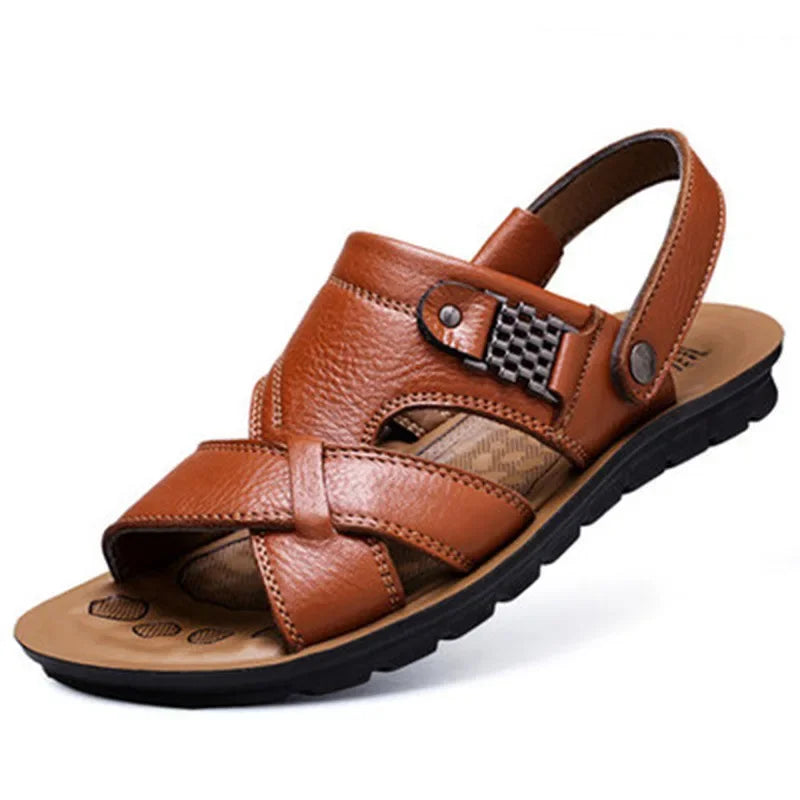 Romeinse Leren Sandalen voor Heren | Duurzame Wandelsandalen - Derau