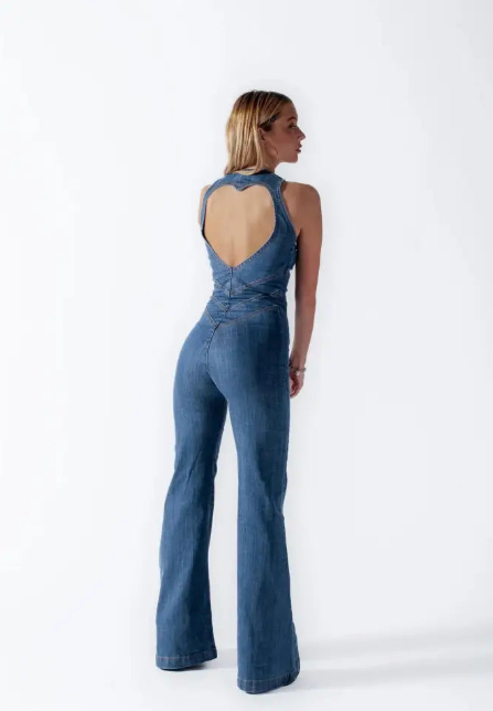 Vintage Y2K Stijl Mouwloze Denim Jumpsuit voor Dames - Drighe