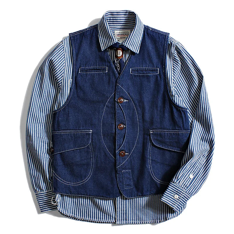 Heren Meerdere Zakken Casual Vest | Retro Jacht Stijl - Arengel