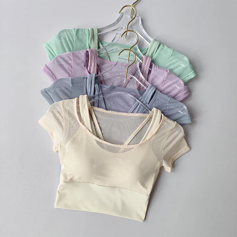 Dames Gewatteerde Yoga & Pilates Top | Ademend, Sneldrogend & Ondersteunend - Farah