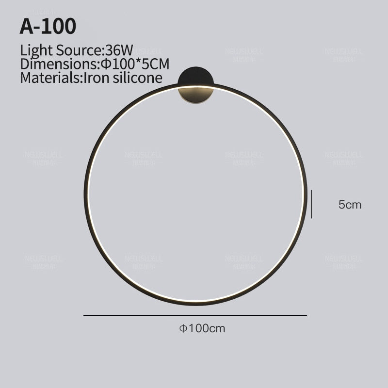 Moderne minimalistische ring LED wandlamp Luna - Luke