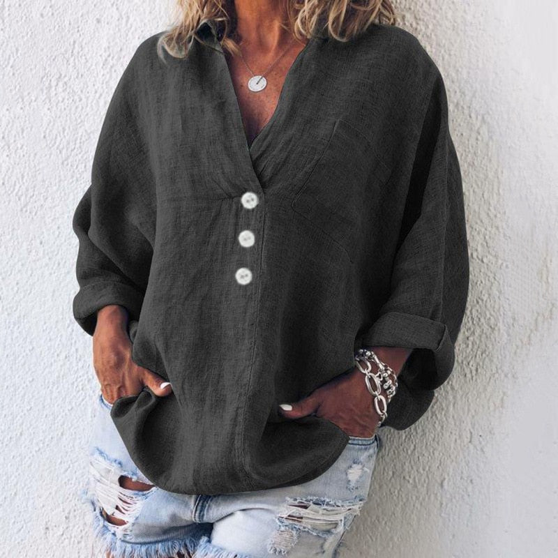 Stijlvolle Linnen Blouse voor de Lente | Elegante en Comfortabele Kleding Must-Have - Ariana