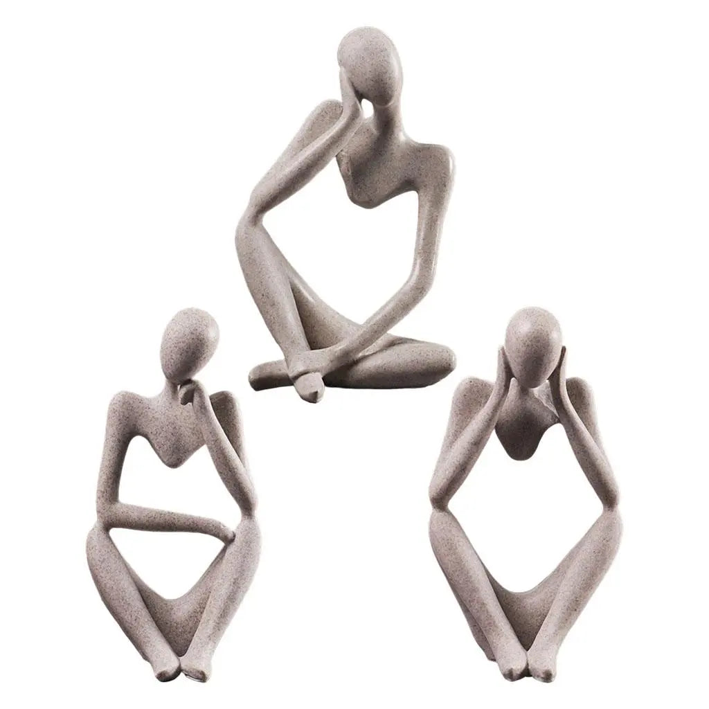 FiguArt - Hars Sculpturen Abstracte Denker Beeldjes Home Decor