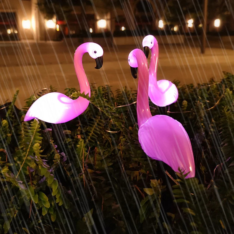 Solar openlucht Flamingo Lampen Set | Waterdichte LED licht | Gazon tuin Decor zonne-verlichting - Flamp