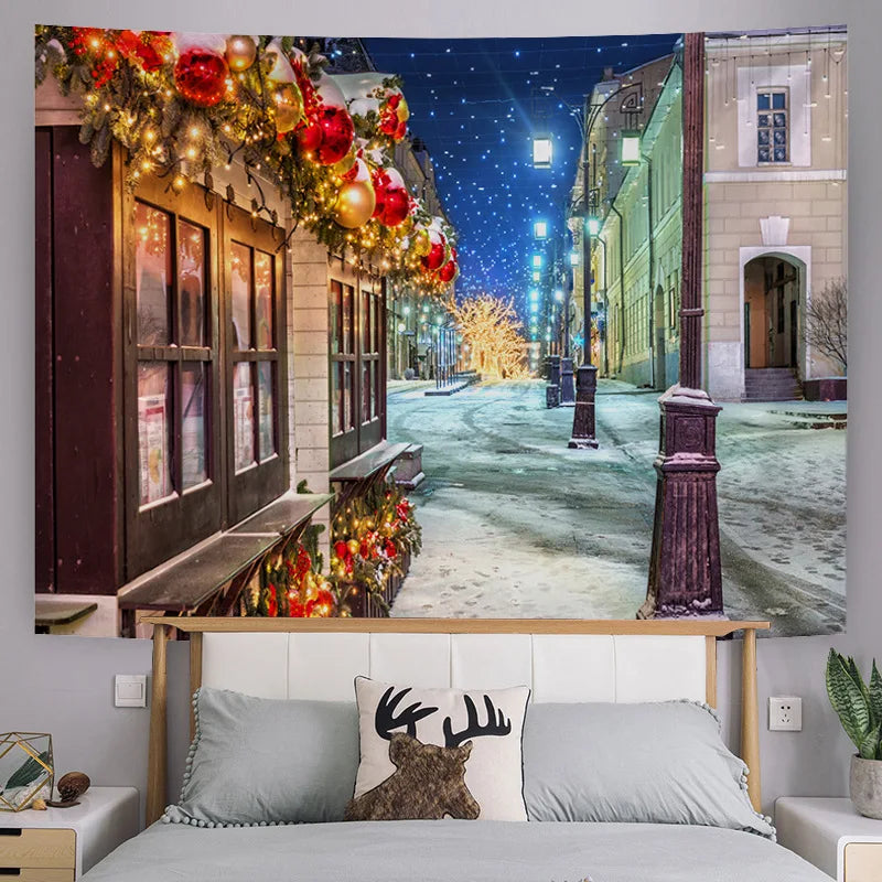 Groot Wandtapijt voor Kerstmis | Muur Hangend Kerstdecor  - TapesWall