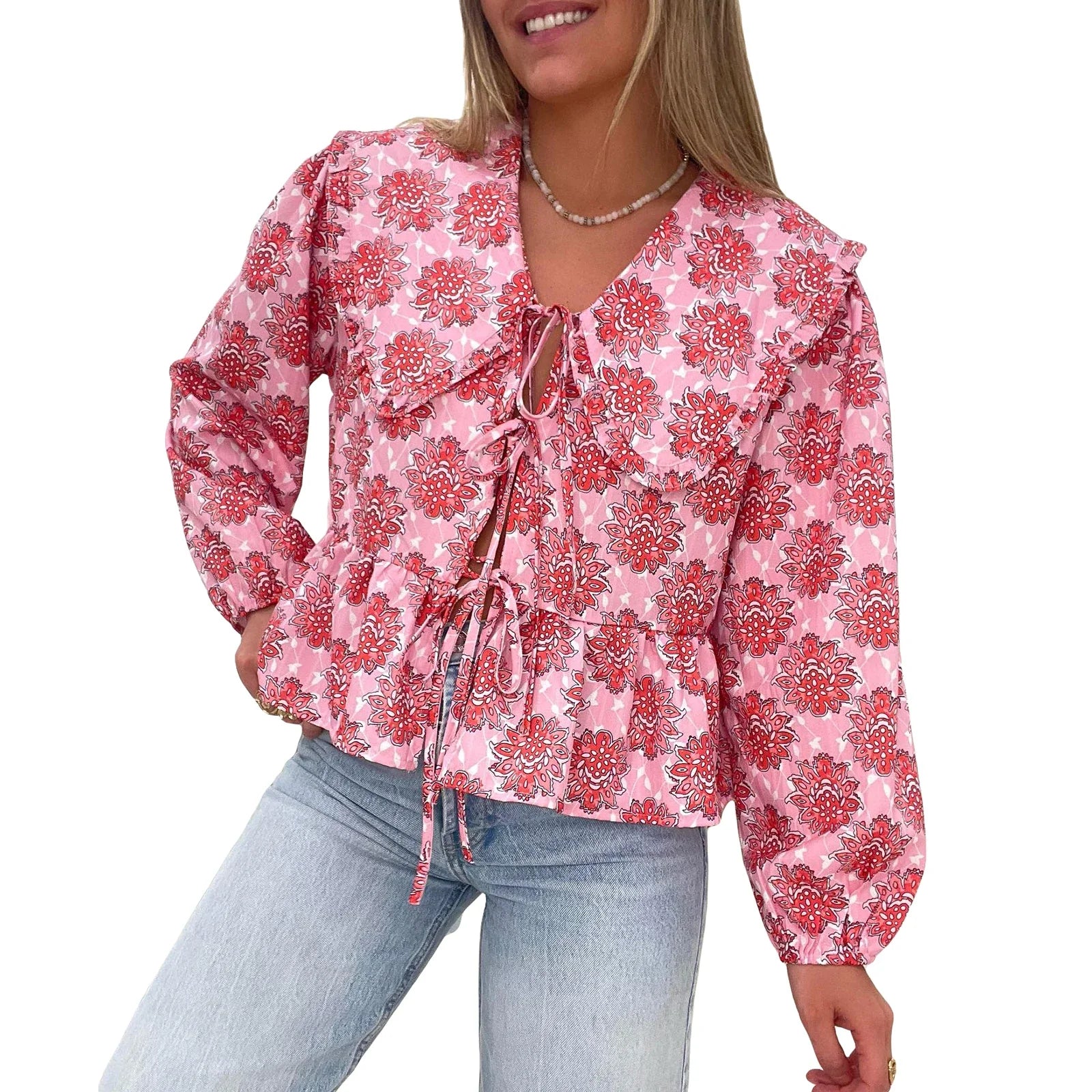 Blouse met Bloemenprint in Babydoll Stijl | Licht & Vrouwelijk voor de Lente - Inayah