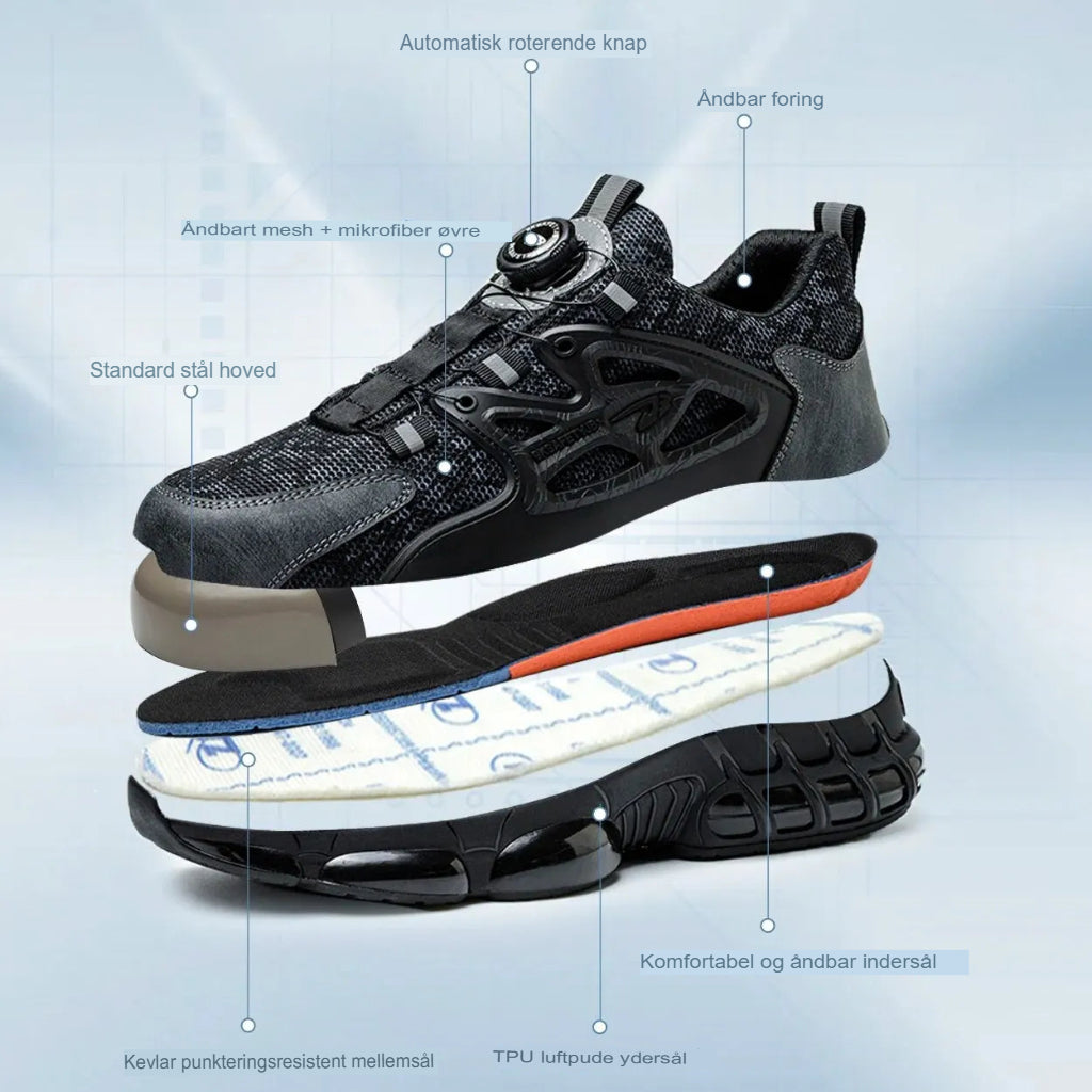 Werksneakers voor het hele seizoen | Anti-smash veiligheidsschoenen voor heren - Sheron