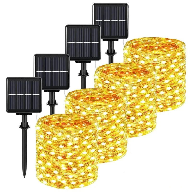 Zonne-LED Buitenfeestverlichting | Waterdichte Tuin Sprookjeslampen voor Kerstmis, Kamperen & Feesten - EcoTwinkle