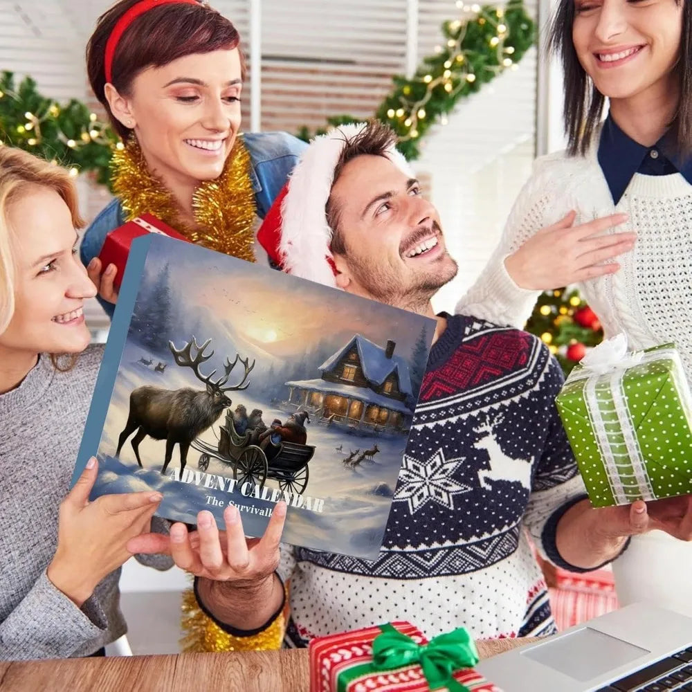 Kerstmis gezin Advent Kalender | Essentiële Gereedschappen voor Avonturiers en Buitensportliefhebbers - SurvClim