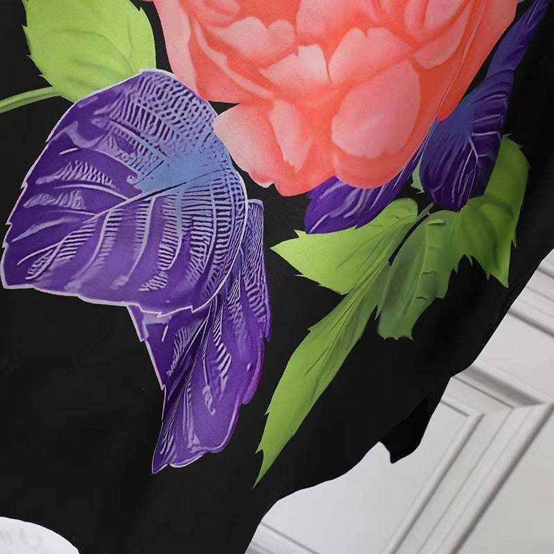 Bloemen Midi-Jurk | Boho-Jurk met 3/4 Vleermuismouwen voor Dames - Madise