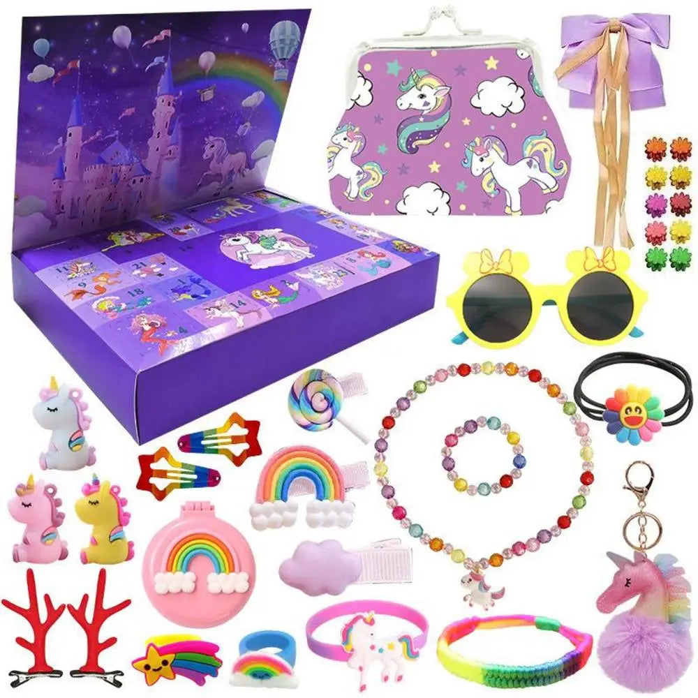 Kinderen princess advent kalender | Kerstmis Aftellen Kalender accessoires Gift Box | Meisjes sieraden set - Princess