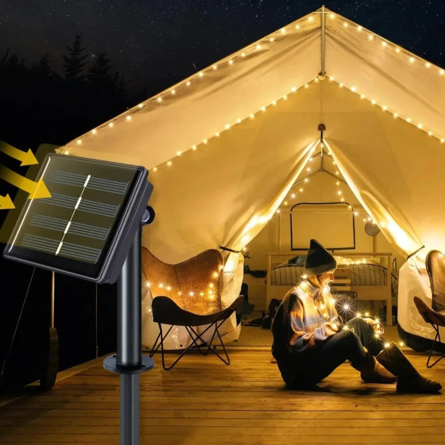 Zonne-LED Buitenfeestverlichting | Waterdichte Tuin Sprookjeslampen voor Kerstmis, Kamperen & Feesten - EcoTwinkle