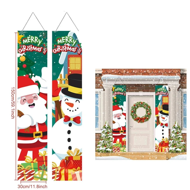 Vrolijk Kerstmis Deur Banier Decor | Hangende Ornamenten Banier Home Kerstdecoratie - Noel