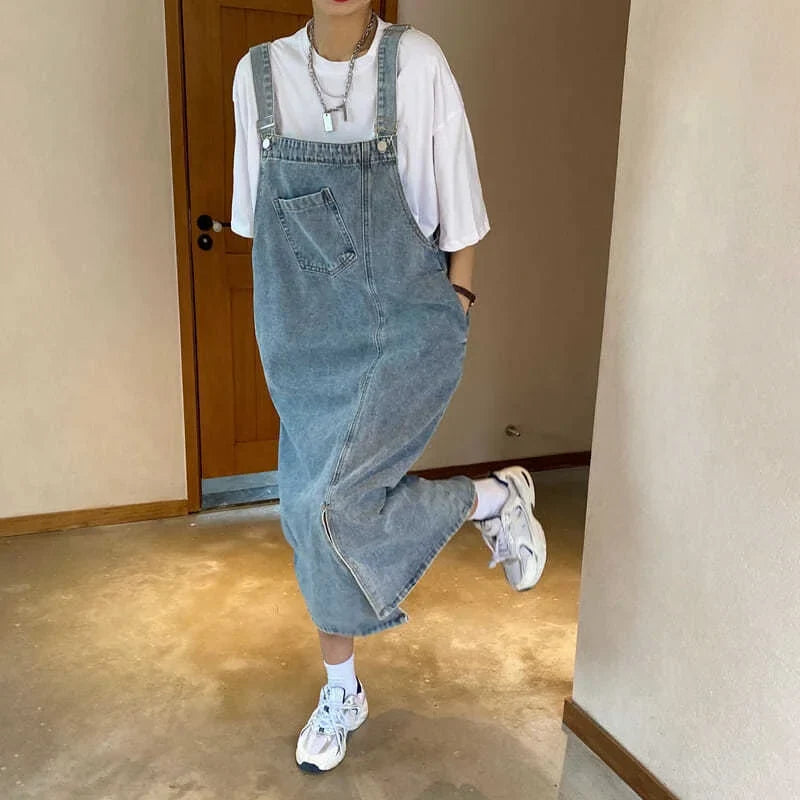 Losvallende Denim Overall-Jurk | Mouwloze Midi-Jurk voor Dames - Mietta