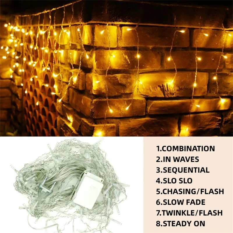 Outdoor Gordijn kerst verlichting  | dakrand decor | knipperende waterval geleid kerstverlichting  - FlashMode