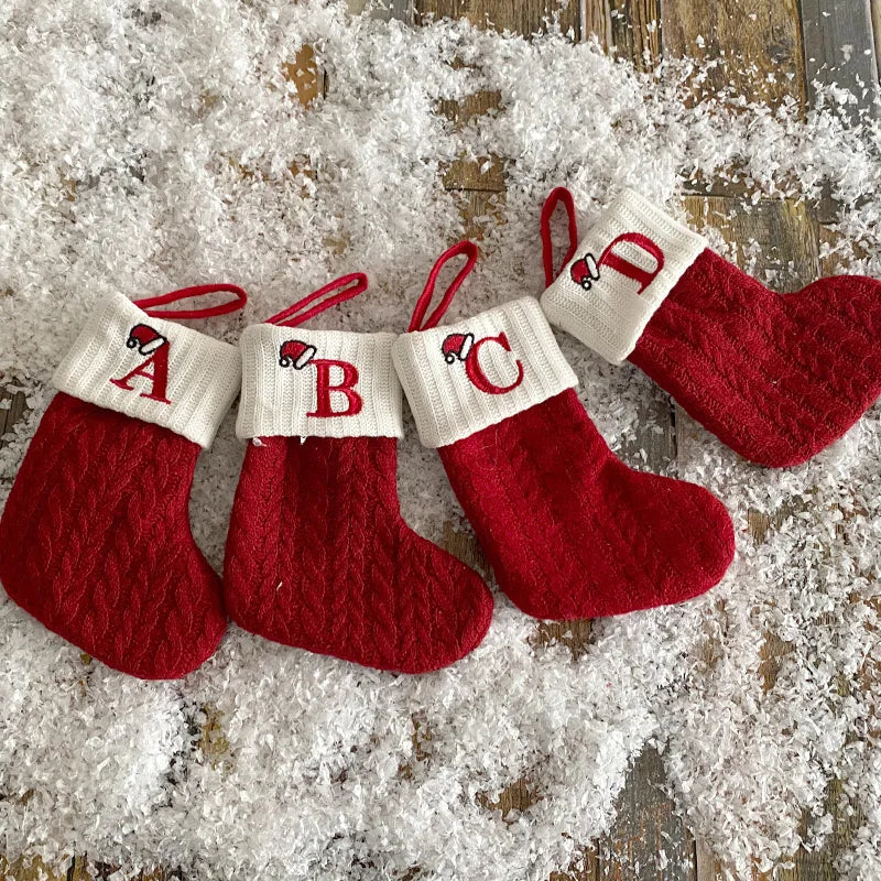 Ornamenten Kerstboom Alfabet | Gebreide Sokken Decor | Kerst decoratie - KnitSocks
