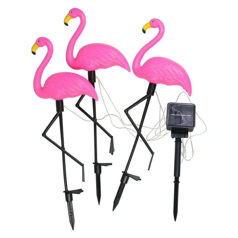 Solar openlucht Flamingo Lampen Set | Waterdichte LED licht | Gazon tuin Decor zonne-verlichting - Flamp