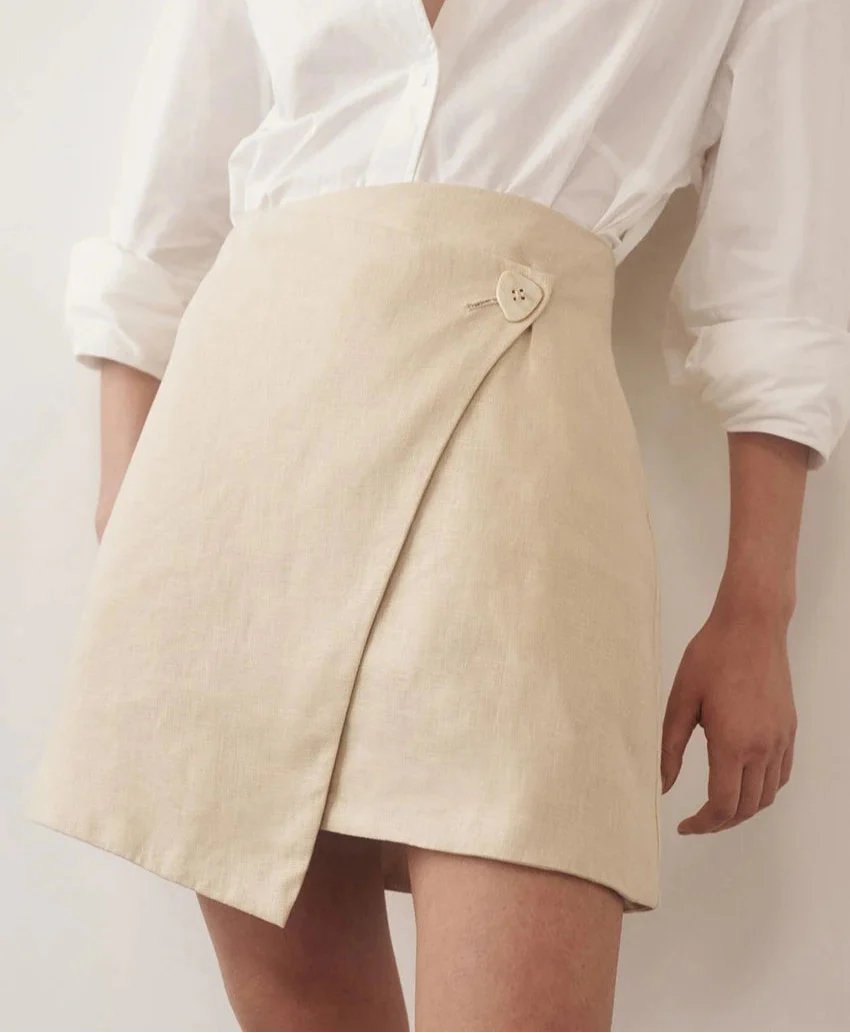 Modieuze Hoge Taille Linnen Rok | Lente & Zomer - Zunnee