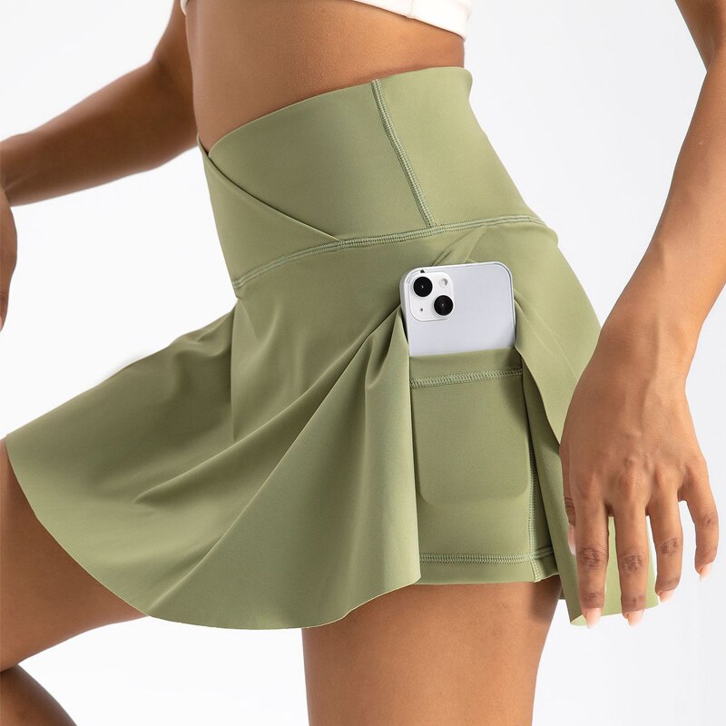 Dames Hoge Taille Sportrok met Zakken | Stijl Ontmoet Prestaties - Mirla