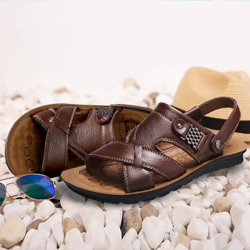 Romeinse Leren Sandalen voor Heren | Duurzame Wandelsandalen - Derau