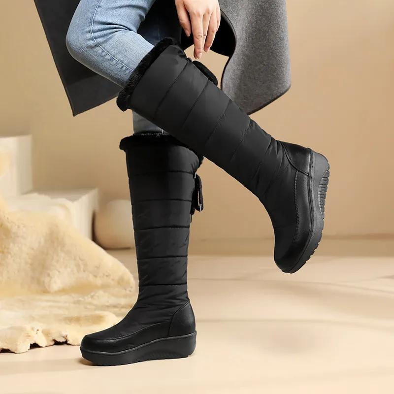 Dames Kniehoge Winterlaarzen met Bontvoering | Stijlvol, Warm & Duurzaam - Madelo