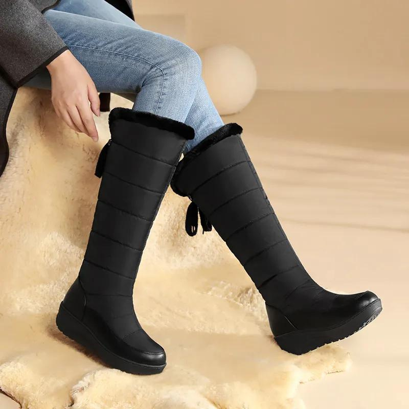 Dames Kniehoge Winterlaarzen met Bontvoering | Stijlvol, Warm & Duurzaam - Madelo