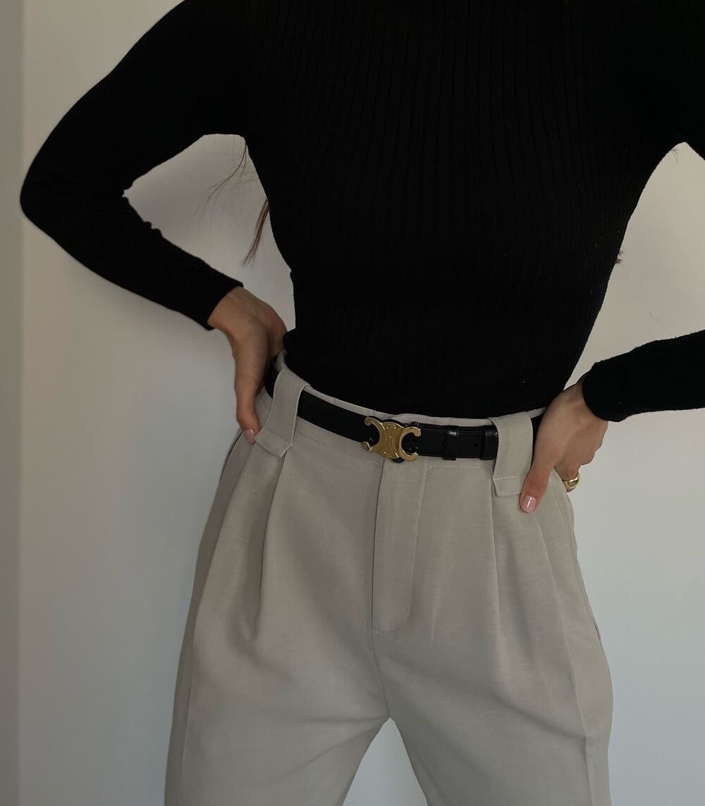 Elegante leren riem - tijdloze toevoeging aan je garderobe - Zamille