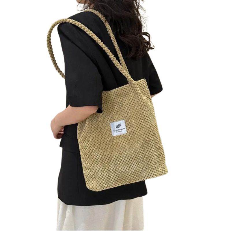 Kofi | Schoudertas Voor Vrouwen | Corduroy Fashion Effen Kleur Strandtas