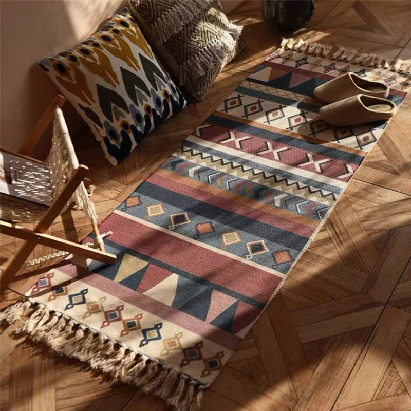 Malua | Bohemian Vintage Plaid Tapijt - Sfeervol Woonkleed
