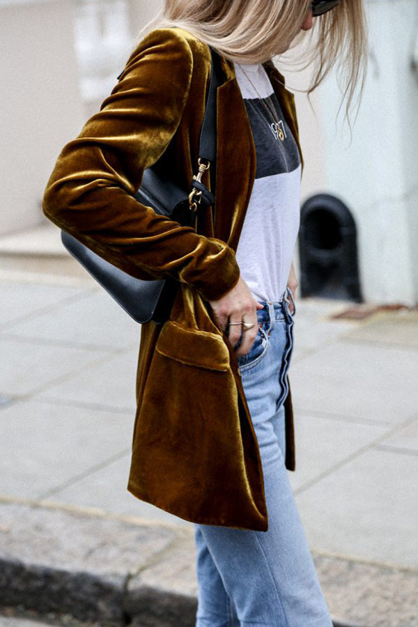 Opvallende Fluwelen Blazer in Straatstijl - Elliana
