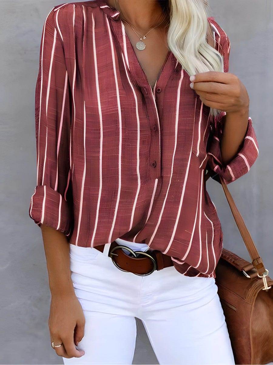 Gestreepte Voorjaarsblouse Voor Vrouwen | Ingridy Voor Tijdloze Elegant - Jennery